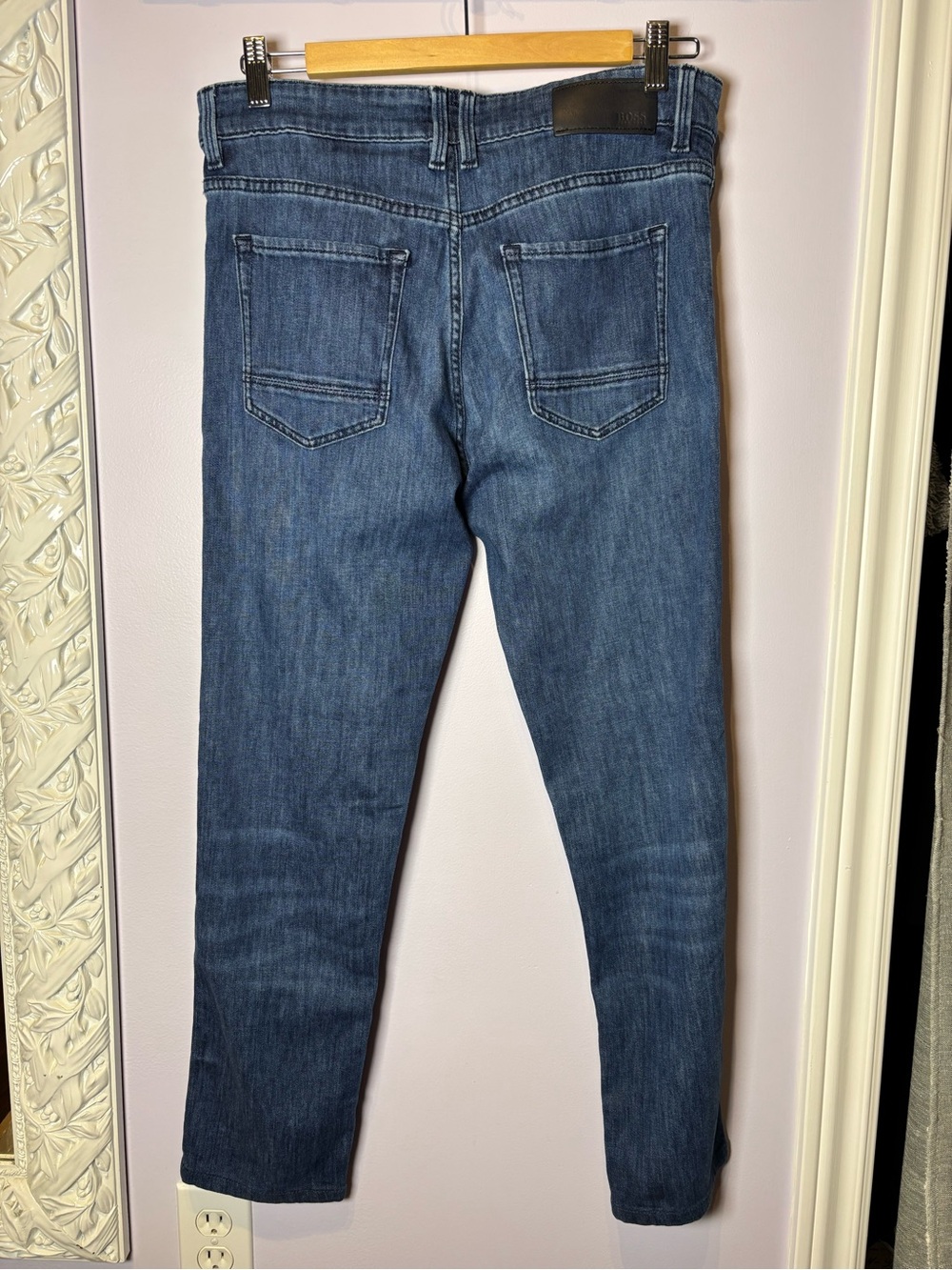 Boss Hugo Boss Slim Dark Blue Stretch Denim Jeans 31 - Picture 3 of 10